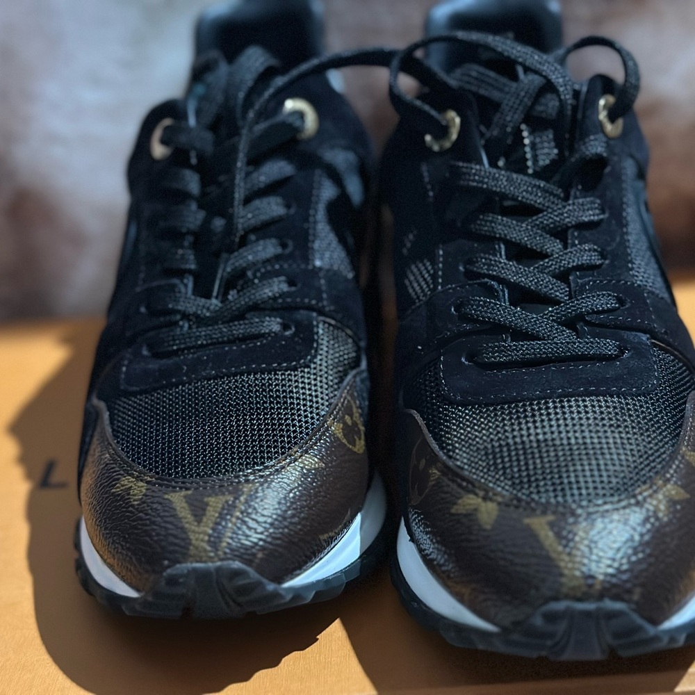 Louis Vuitton Black and Gold Sneakers